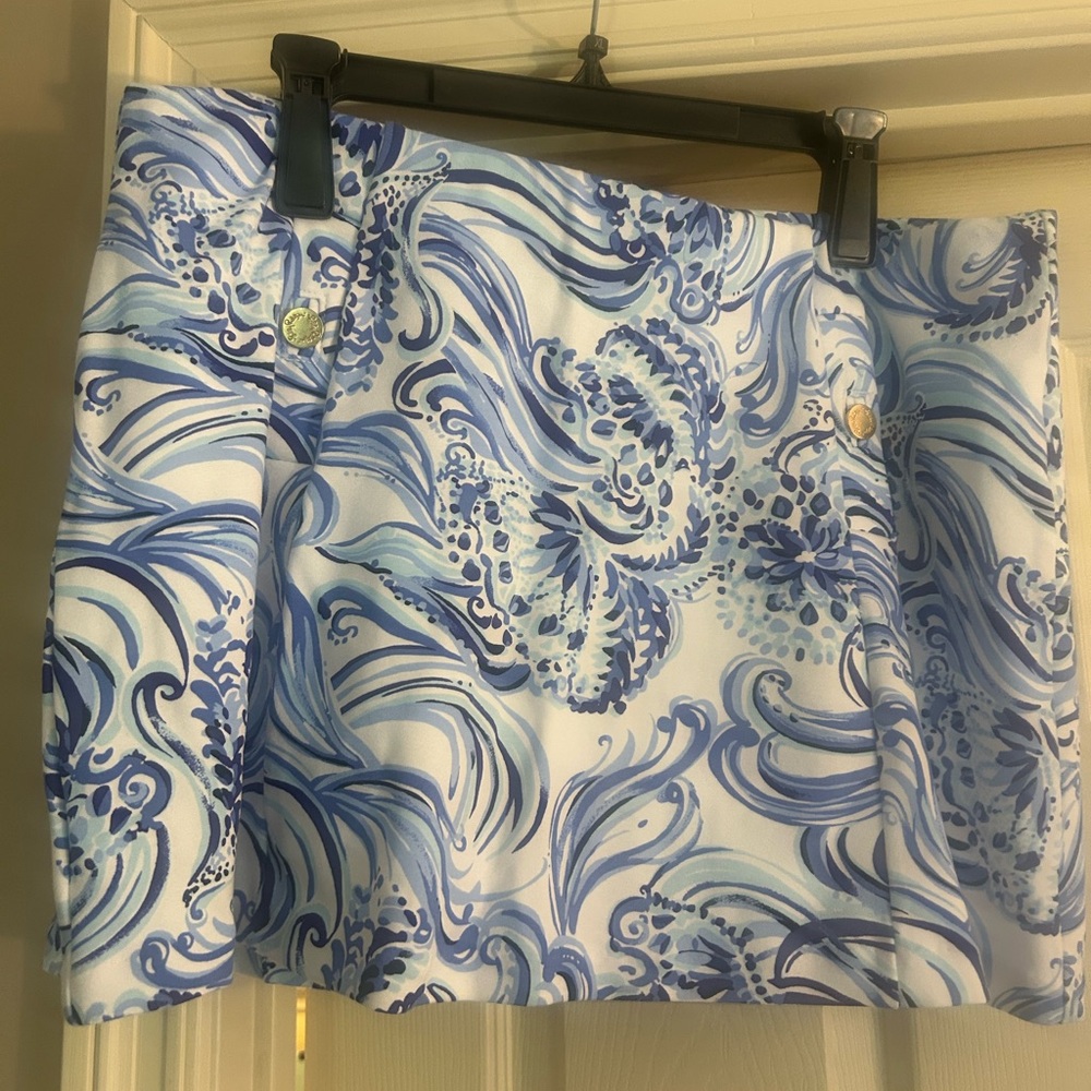Lilly Pulitzer Blue and White Swirl Skirt